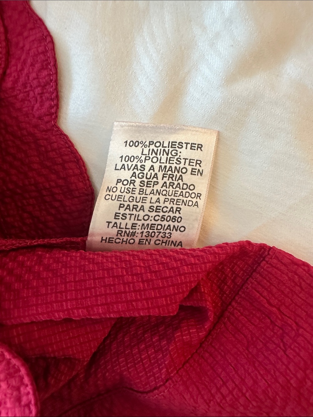Umgee Berry Red Textured Scallop-Hem Blouse - Picture 7 of 7